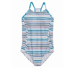 Athleta Girl • Tropical Stripe One Piece Swimsuit • Size M/8-10 • NWT